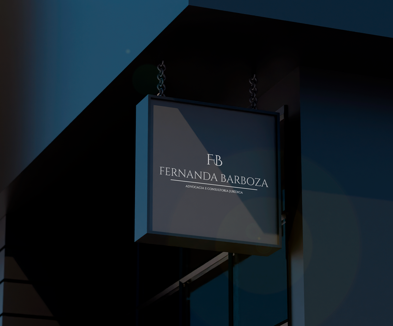 Fachada com logotipo Fernanda Barboza Advocacia