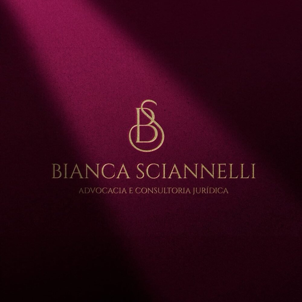 Logotipo de Bianca Sciannelli com iniciais BS sobre fundo marsala.