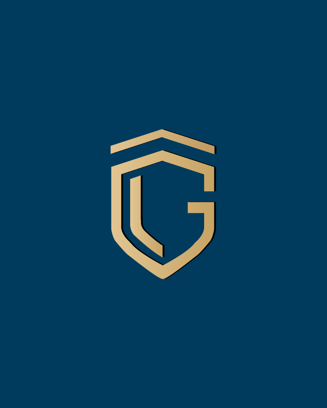 Sublogo com as iniciais LG em monograma dourado para identidade visual jurídica